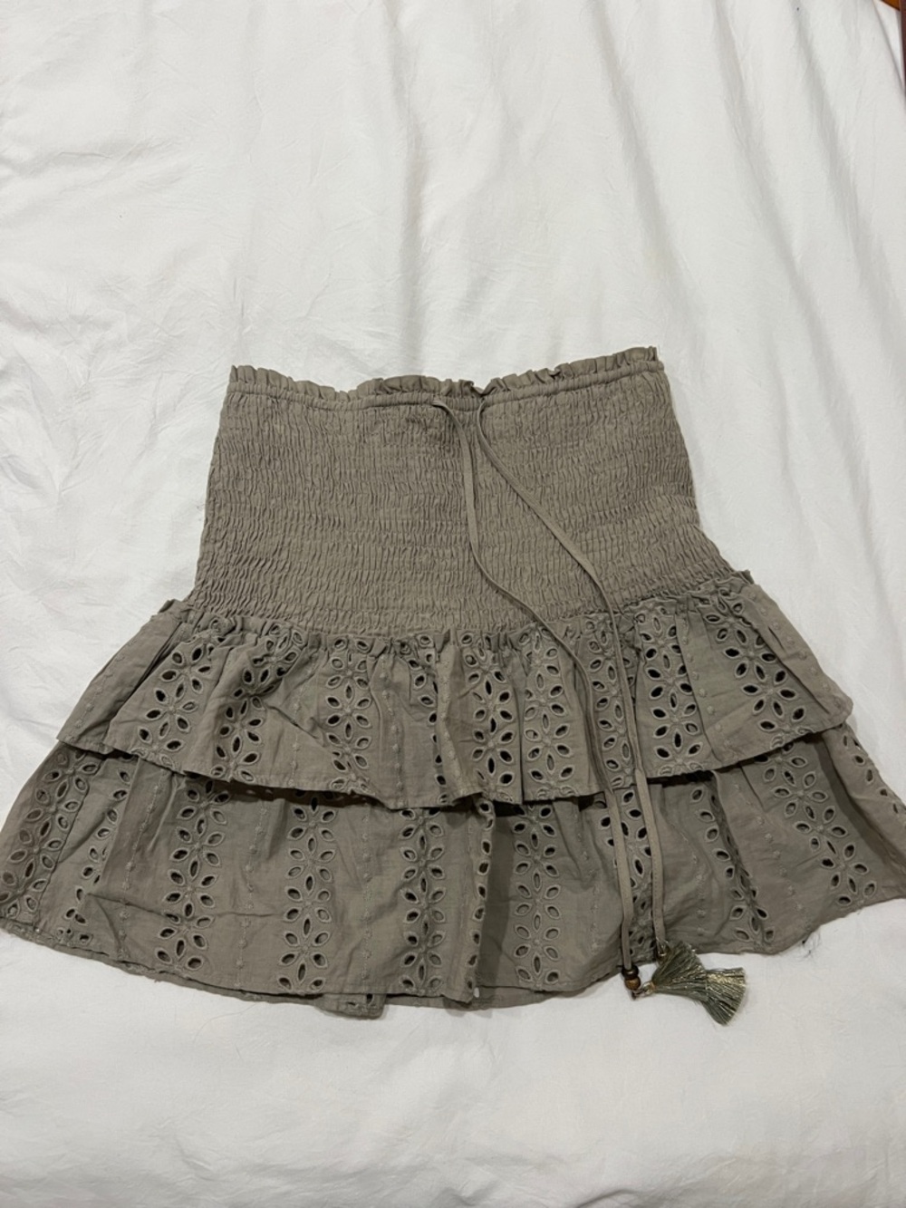 Boho Olive Mini Skirt
